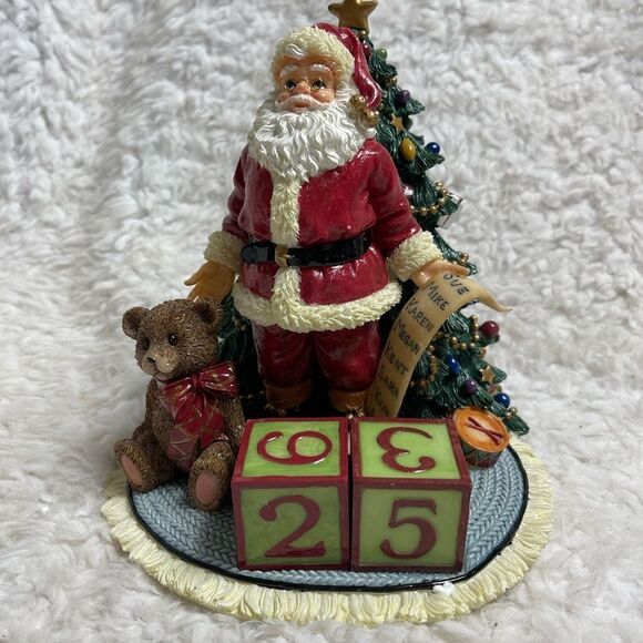 Fitz&Floyd ceramic Holiday countdown Calendar musical tuneHere comes Santa Claus - Picture 4 of 10